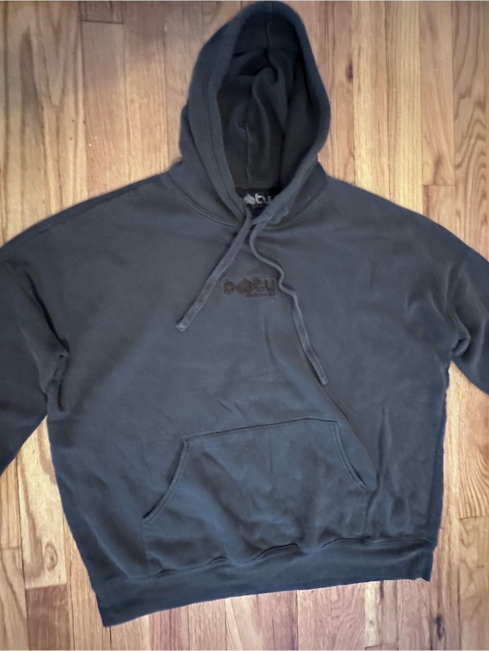Booty by Brabants Black Pullover Hoodie with Tone-on-Tone Logo